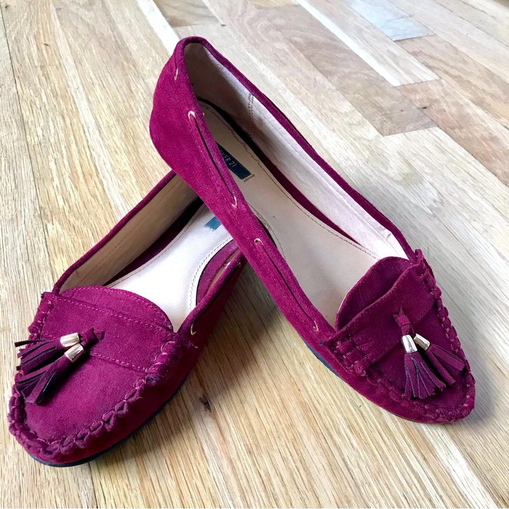 Deep red loafers